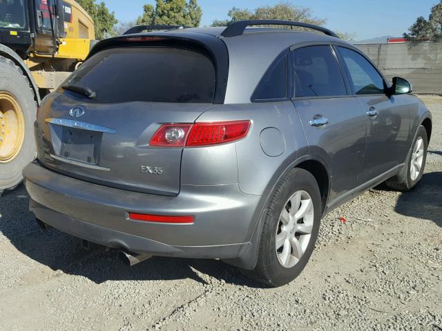 JNRAS08UX4X112016 - 2004 INFINITI FX35 GRAY photo 4