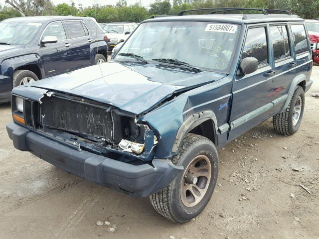 1J4FT68S5VL560199 - 1997 JEEP CHEROKEE S GREEN photo 2