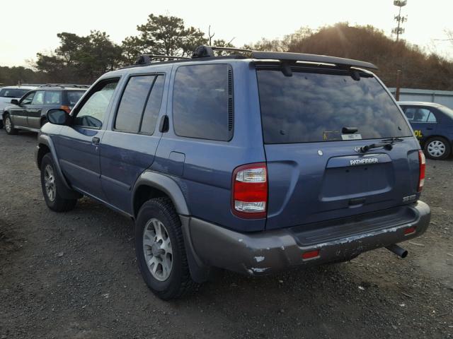 JN8DR07Y71W502459 - 2001 NISSAN PATHFINDER BLUE photo 3