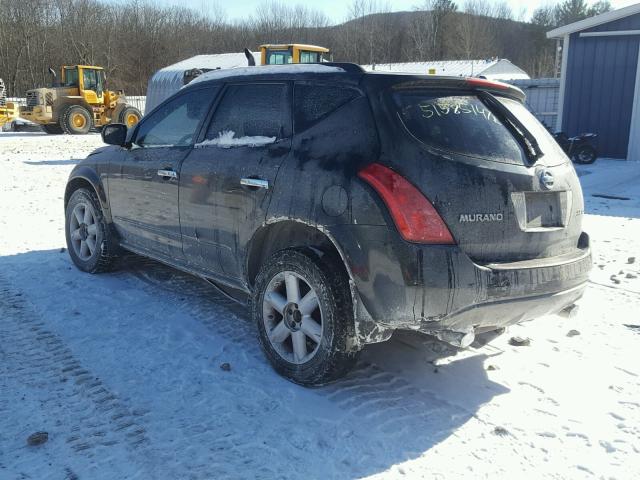 JN8AZ08WX3W210727 - 2003 NISSAN MURANO SL BLACK photo 3