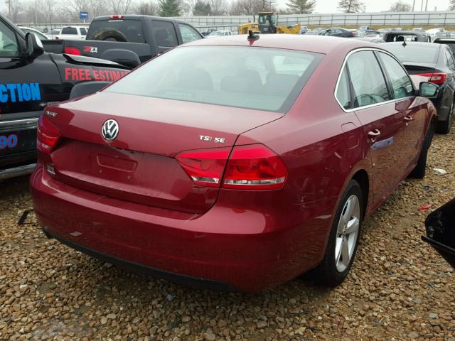 1VWBT7A37FC027086 - 2015 VOLKSWAGEN PASSAT SE RED photo 4