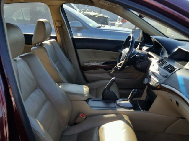 1HGCP2F83BA026057 - 2011 HONDA ACCORD EXL BURGUNDY photo 5