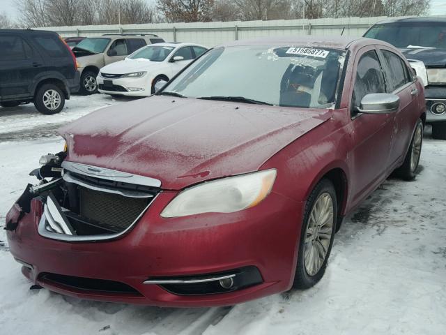 1C3CCBCG6DN633530 - 2013 CHRYSLER 200 LIMITE RED photo 2