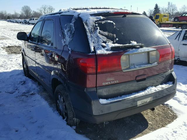 3G5DB03E34S576643 - 2004 BUICK RENDEZVOUS MAROON photo 3