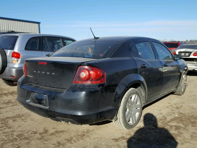 1C3CDZAB4CN290051 - 2012 DODGE AVENGER SE BLACK photo 4