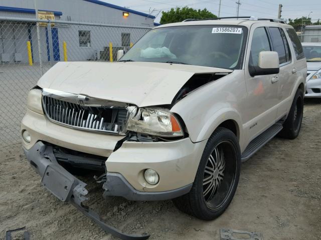 5LMEU68H85ZJ00642 - 2005 LINCOLN AVIATOR BEIGE photo 2