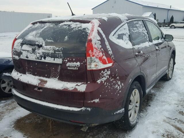 5J6RM4H58DL040277 - 2013 HONDA CR-V EX MAROON photo 4