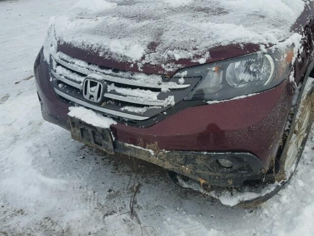 5J6RM4H58DL040277 - 2013 HONDA CR-V EX MAROON photo 9