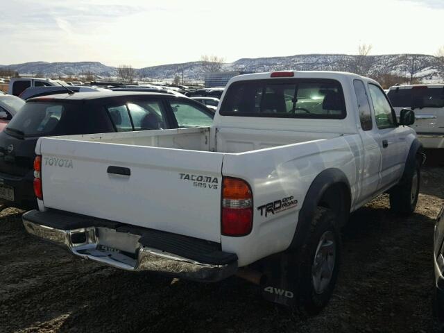 5TEWN72N94Z455853 - 2004 TOYOTA TACOMA XTR WHITE photo 4