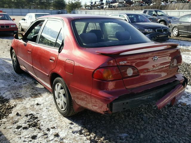 2T1BR12E52C575362 - 2002 TOYOTA COROLLA CE RED photo 3