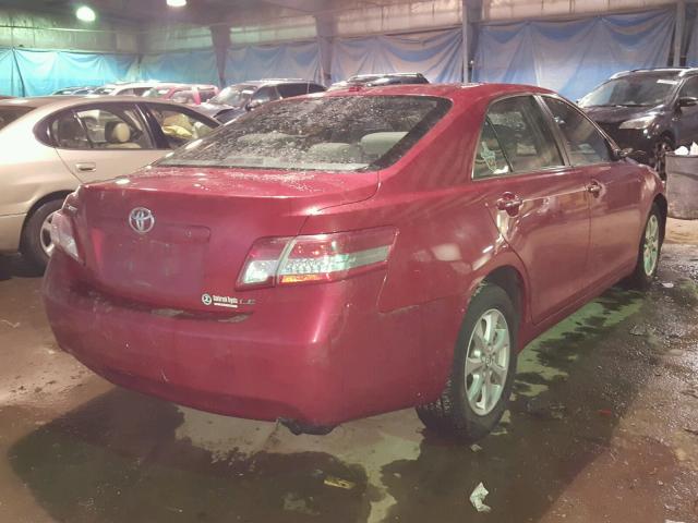 4T4BF3EK8BR087663 - 2011 TOYOTA CAMRY BASE RED photo 4