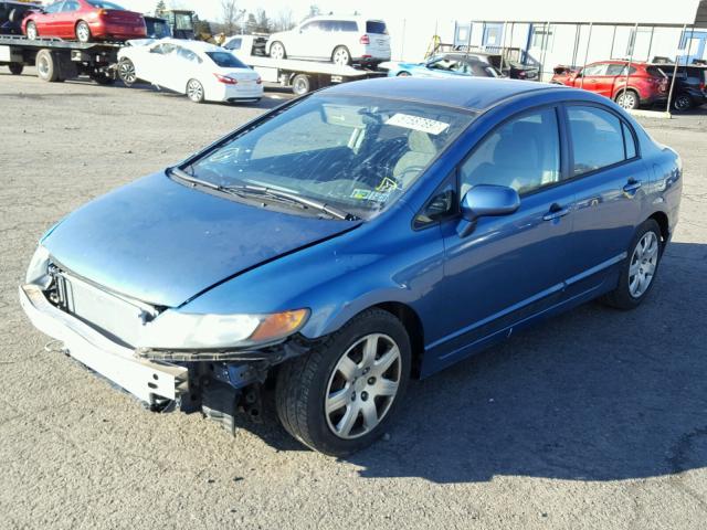 1HGFA16506L052155 - 2006 HONDA CIVIC LX BLUE photo 2