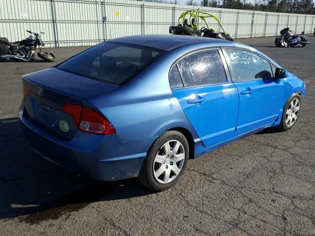 1HGFA16506L052155 - 2006 HONDA CIVIC LX BLUE photo 4