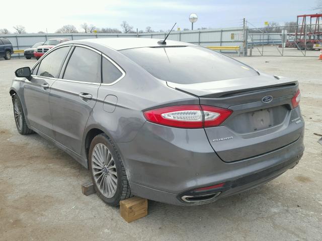 3FA6P0K92ER184808 - 2014 FORD FUSION TIT GRAY photo 3