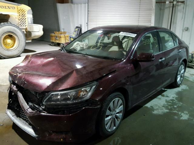 1HGCR3F84DA035384 - 2013 HONDA ACCORD EXL MAROON photo 2