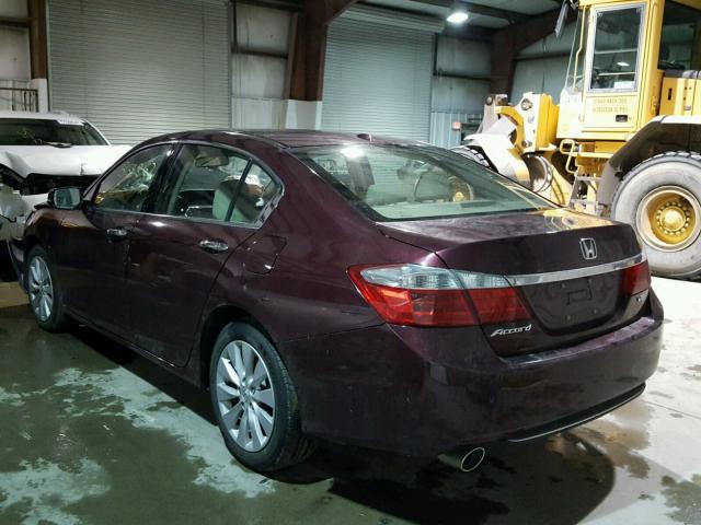 1HGCR3F84DA035384 - 2013 HONDA ACCORD EXL MAROON photo 3