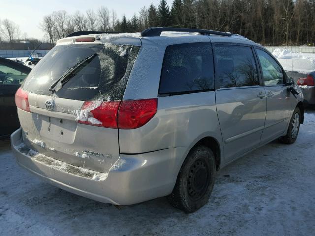 5TDZK23C87S078777 - 2007 TOYOTA SIENNA CE SILVER photo 4