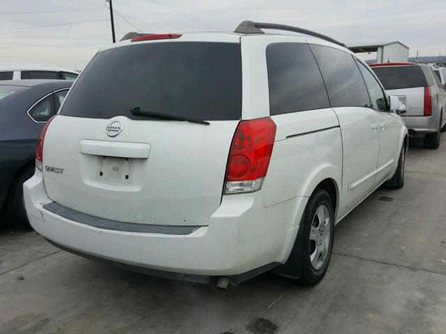 5N1BV28U56N127427 - 2006 NISSAN QUEST S WHITE photo 4