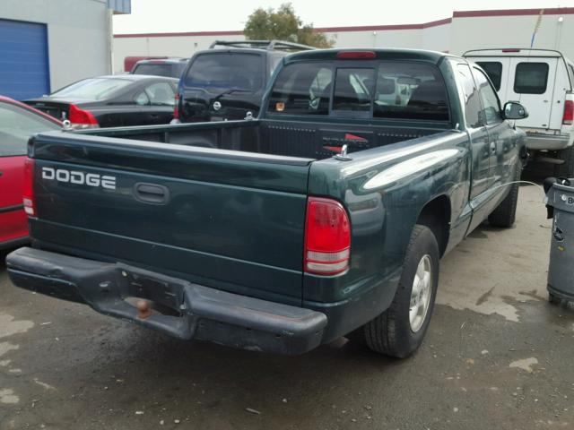 1B7GL22X7XS128276 - 1999 DODGE DAKOTA GREEN photo 4