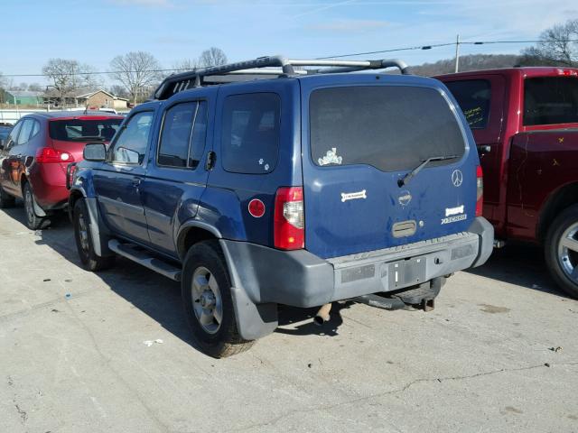 5N1ED28Y62C524685 - 2002 NISSAN XTERRA XE BLUE photo 3