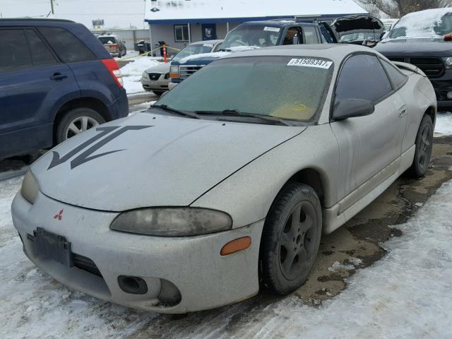 4A3AK44YXVE145575 - 1997 MITSUBISHI ECLIPSE GS SILVER photo 2