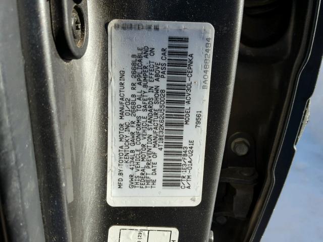 4T1BE32K62U550028 - 2002 TOYOTA CAMRY LE TAN photo 10