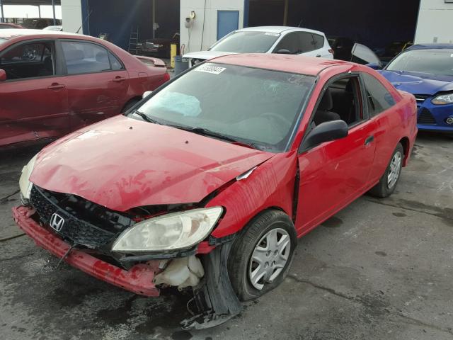 1HGEM21165L046260 - 2005 HONDA CIVIC DX V RED photo 2