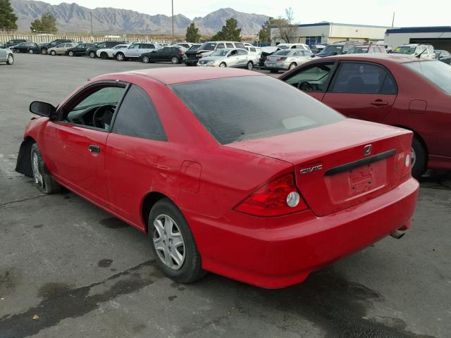 1HGEM21165L046260 - 2005 HONDA CIVIC DX V RED photo 3