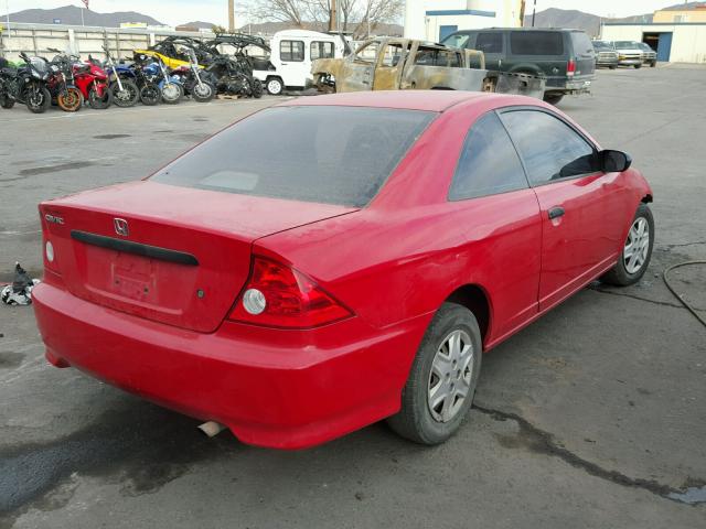 1HGEM21165L046260 - 2005 HONDA CIVIC DX V RED photo 4