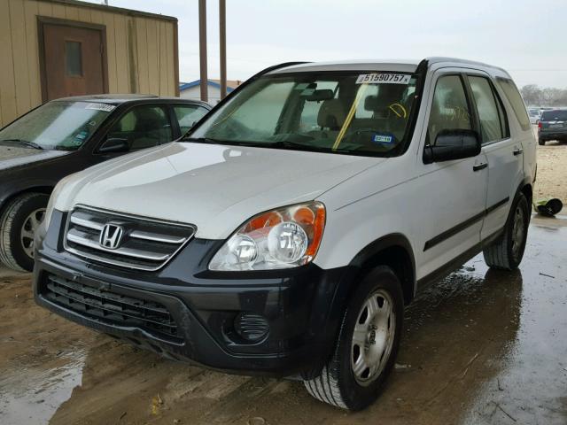 JHLRD68585C008239 - 2005 HONDA CR-V LX WHITE photo 2