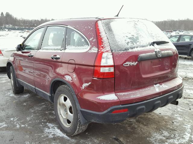 5J6RE48387L003262 - 2007 HONDA CR-V LX BURGUNDY photo 3