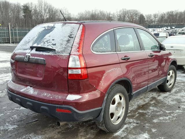 5J6RE48387L003262 - 2007 HONDA CR-V LX BURGUNDY photo 4