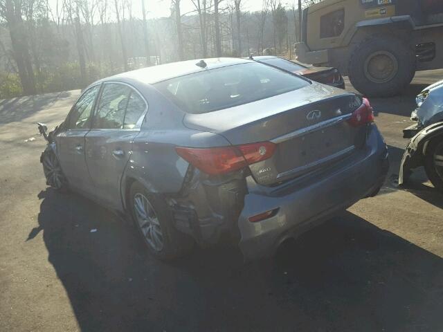 JN1BV7AR5EM697247 - 2014 INFINITI Q50 BASE GRAY photo 3