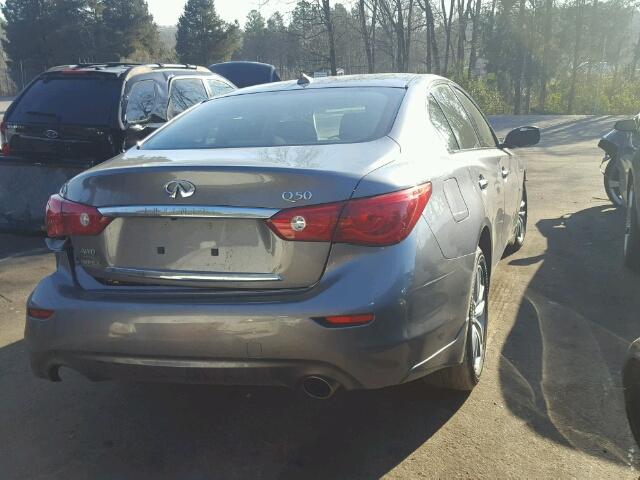 JN1BV7AR5EM697247 - 2014 INFINITI Q50 BASE GRAY photo 4