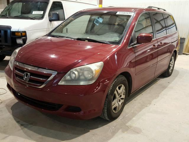 5FNRL38456B406020 - 2006 HONDA ODYSSEY EX BURGUNDY photo 2