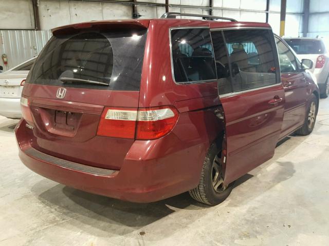 5FNRL38456B406020 - 2006 HONDA ODYSSEY EX BURGUNDY photo 4