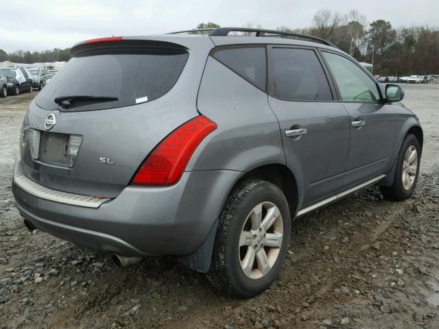 JN8AZ08T87W503022 - 2007 NISSAN MURANO SL GRAY photo 4