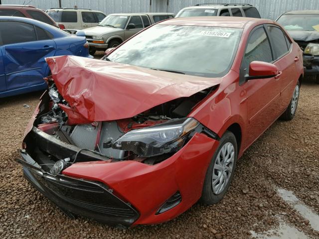 2T1BURHE1HC893525 - 2017 TOYOTA COROLLA L RED photo 2