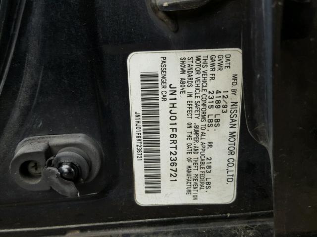 JN1HJ01F6RT236721 - 1994 NISSAN MAXIMA GXE BLACK photo 10