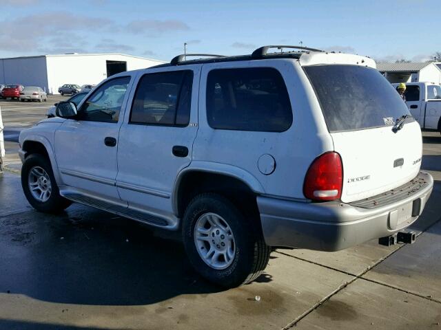 1B4HS58N92F103005 - 2002 DODGE DURANGO SL WHITE photo 3