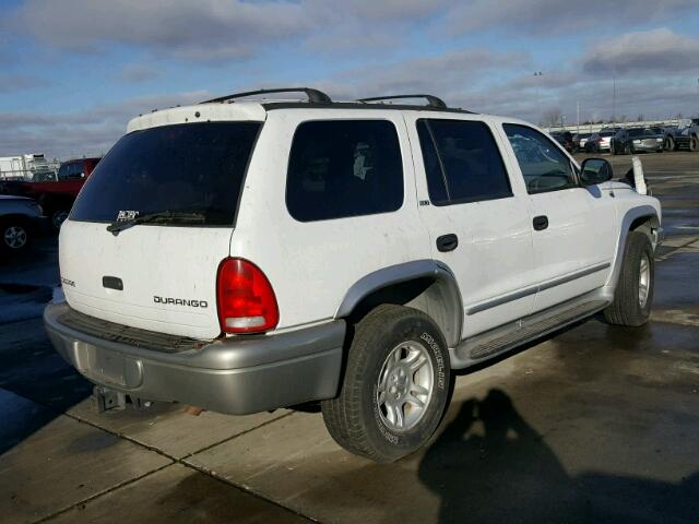 1B4HS58N92F103005 - 2002 DODGE DURANGO SL WHITE photo 4