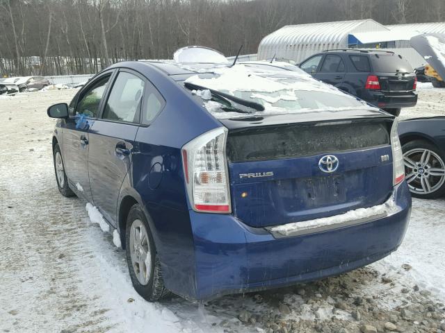 JTDKN3DU4B0277617 - 2011 TOYOTA PRIUS BLUE photo 3