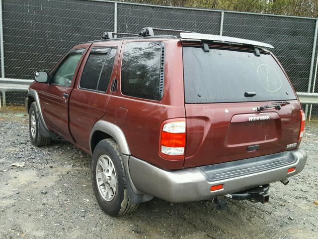 JN8DR07Y41W505139 - 2001 NISSAN PATHFINDER BURGUNDY photo 3