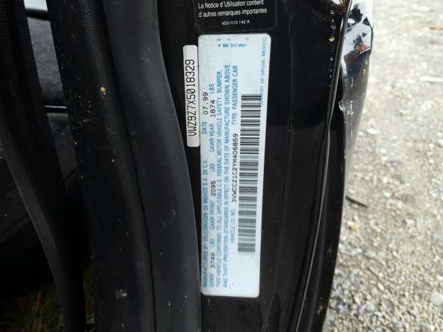 3VWCC21C2YM406859 - 2000 VOLKSWAGEN NEW BEETLE 黑色 照片 10