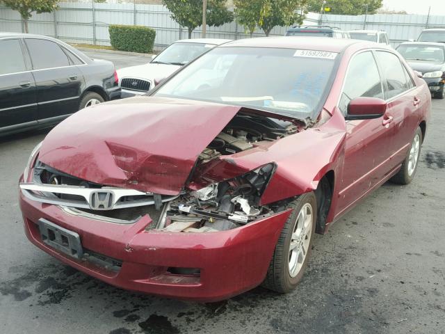 1HGCM55376A051842 - 2006 HONDA ACCORD SE MAROON photo 2