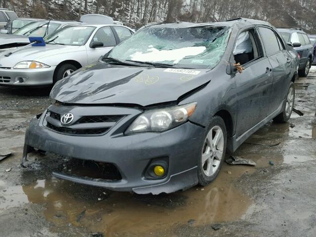 2T1BU4EE1BC677107 - 2011 TOYOTA COROLLA BA GRAY photo 2