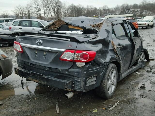 2T1BU4EE1BC677107 - 2011 TOYOTA COROLLA BA GRAY photo 4