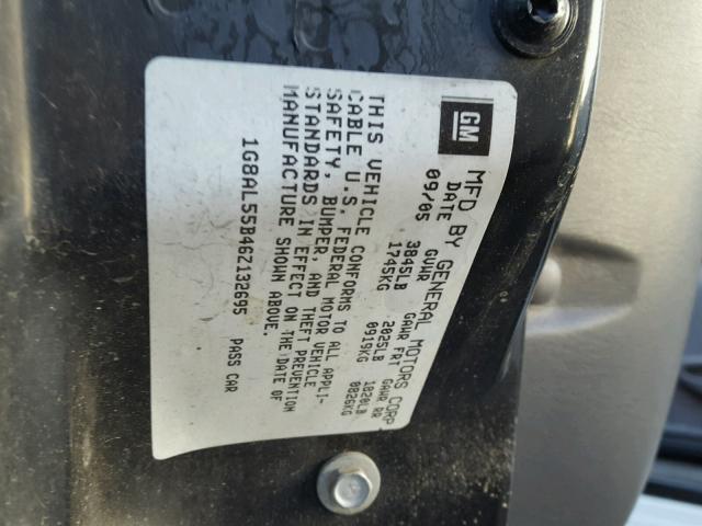 1G8AL55B46Z132695 - 2006 SATURN ION LEVEL WHITE photo 10