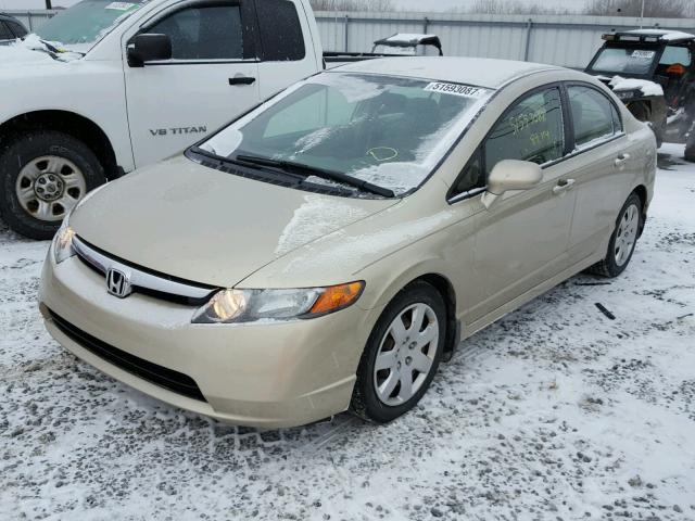 1HGFA16547L032704 - 2007 HONDA CIVIC LX GOLD photo 2