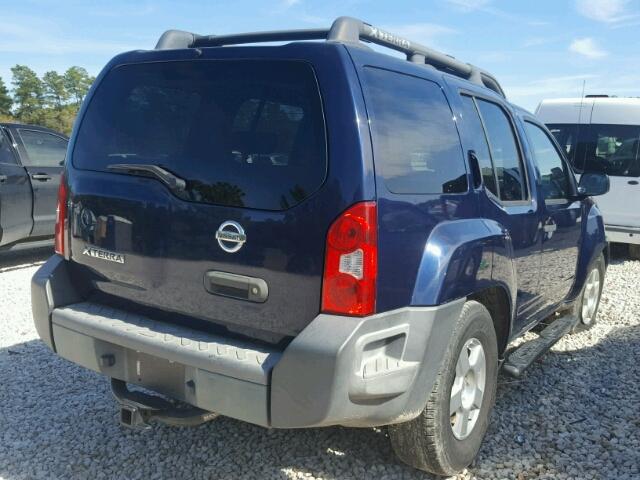 5N1AN08U37C533784 - 2007 NISSAN XTERRA OFF BLUE photo 4